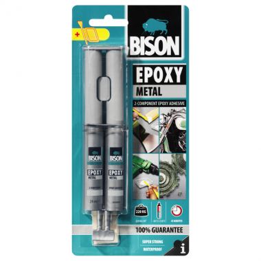 Bison Εποξική Κόλλα Μετάλλων 2 Συστατικών Γκρι 24ml (66628)