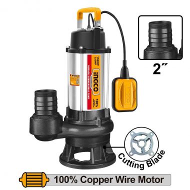 Ingco SPDB150068 Υποβρύχια Αντλία INOX με Κοπτήρα Λυμάτων 1500W