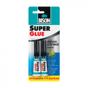 Bison Υγρή Κόλλα Στιγμής Super Glue Xtra Power Μικρού Μεγέθους 2τμχ 3ml (66988)