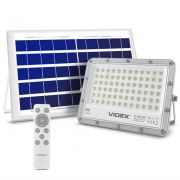VIDEX Ηλιακός Προβολέας LED 50W 1000Lm IP65 – 5000Κ Φυσικό Λευκό